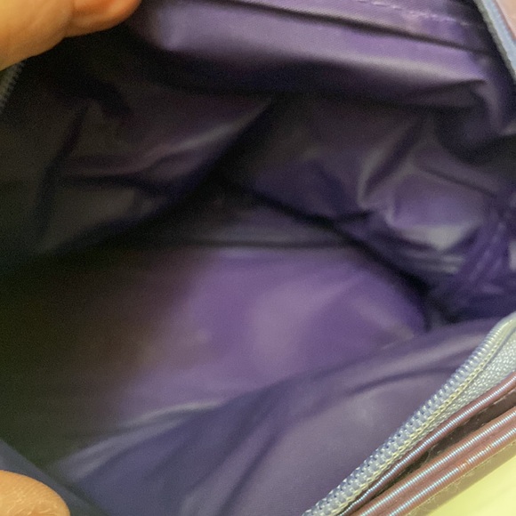 Purple Metallic Large Zippered Closure Quality Nylon Cosmetics/Makeup Bag EUC - Picture 7 of 7